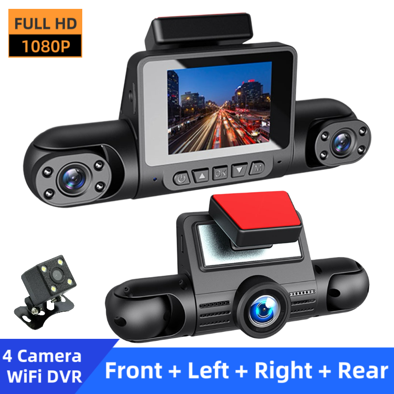 1080P high-definition driving recorder with four lenses