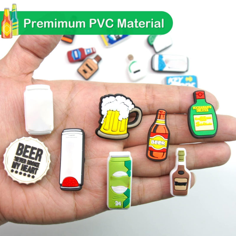 Lot aléatoire de 25 Pcs PVC Chaussures Charms Différents aliments bonbons et boissons Décoration de chaussures de bouteille