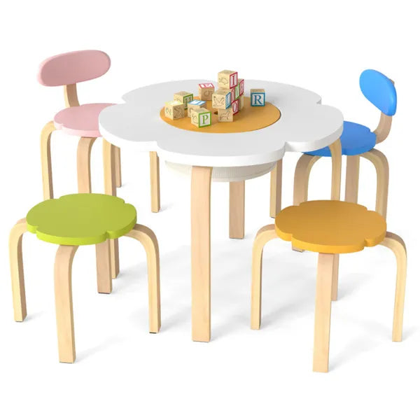Ensemble de chaise de table pour tout-petit en forme de fleur