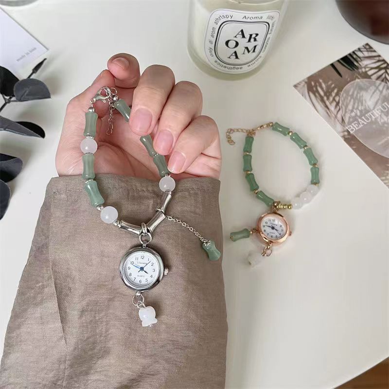 Style chinois Bamboo Knot Bracelet Montre femmes Quartz