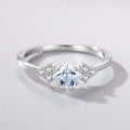 S925 Argent Anneau Femme Japonaise et Coréenne Simple Light Luxury Zircon