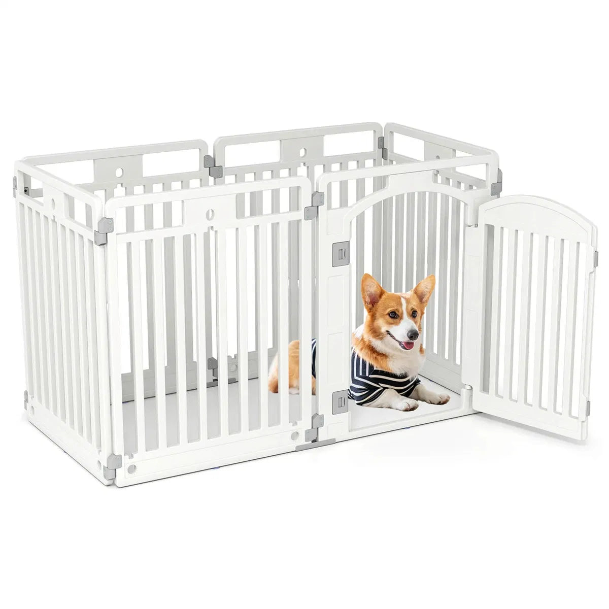 6-Panel HDPE chien Playpen - Convertible Design (Playpen/Fence)
