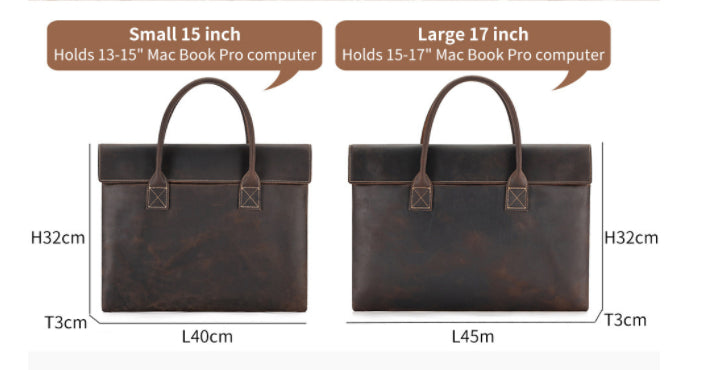 Crazy Horse cuir homme sac à main mince et portable