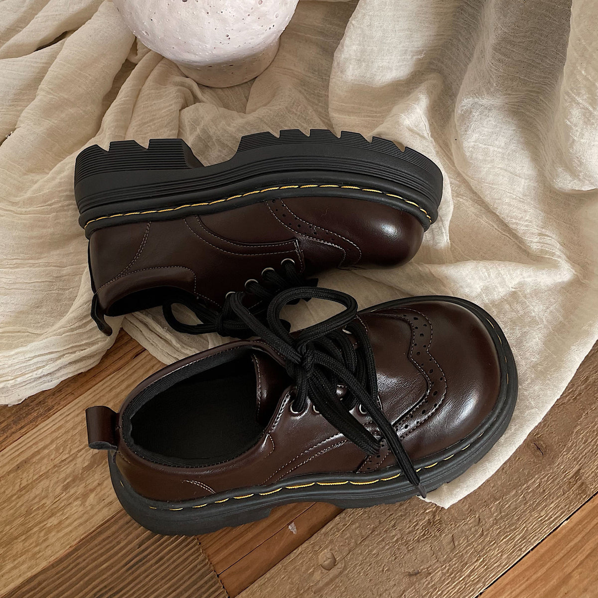 Femmes Casual style britannique Chaussures en cuir souple