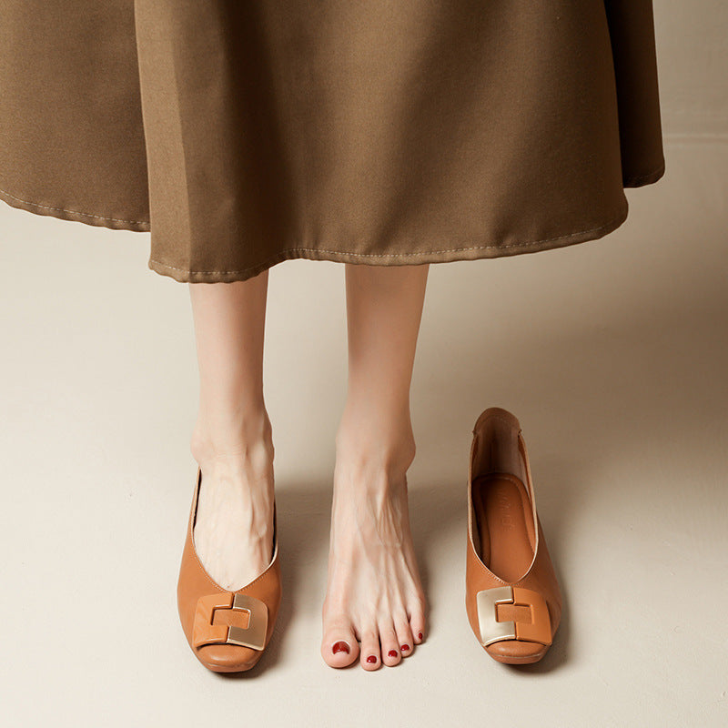 Soft-Soled Comfortable Breathable Low-Heeled Shoes
