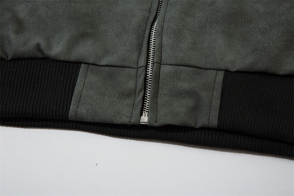Robe de moto en cuir brodée pour hommes