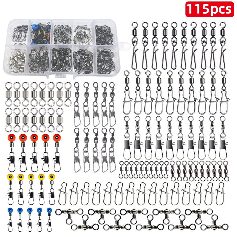 115 pièces Connecteur de pêche Courroie en boîte rotative Sea Bean Wean Trout Seawater