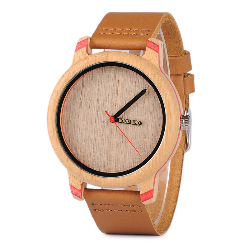 Mouvement à quartz simple et occasionnel de montre en bois