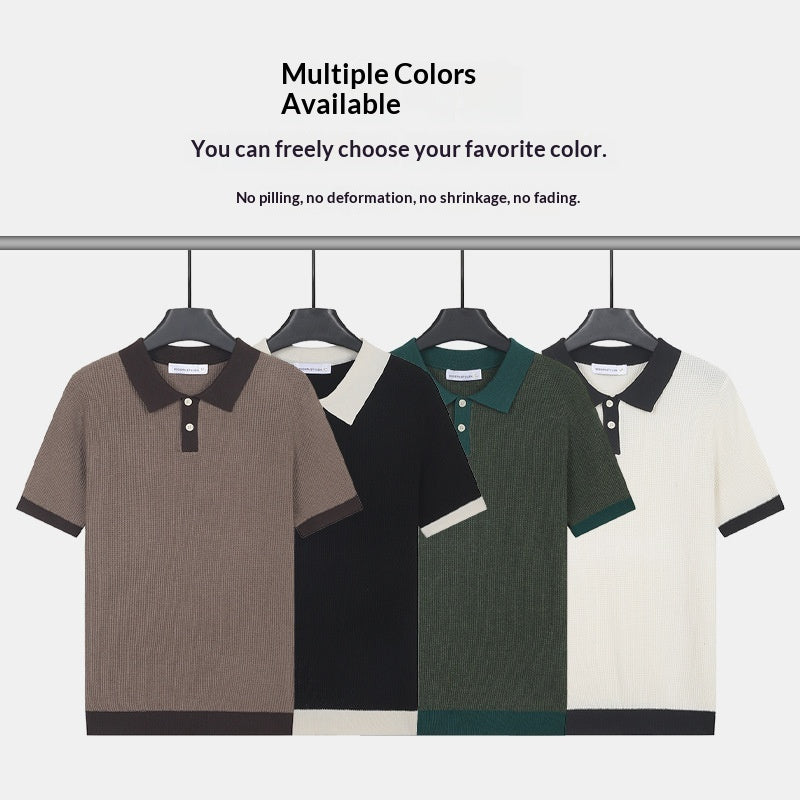 Polo manches courtes tricotée pour homme