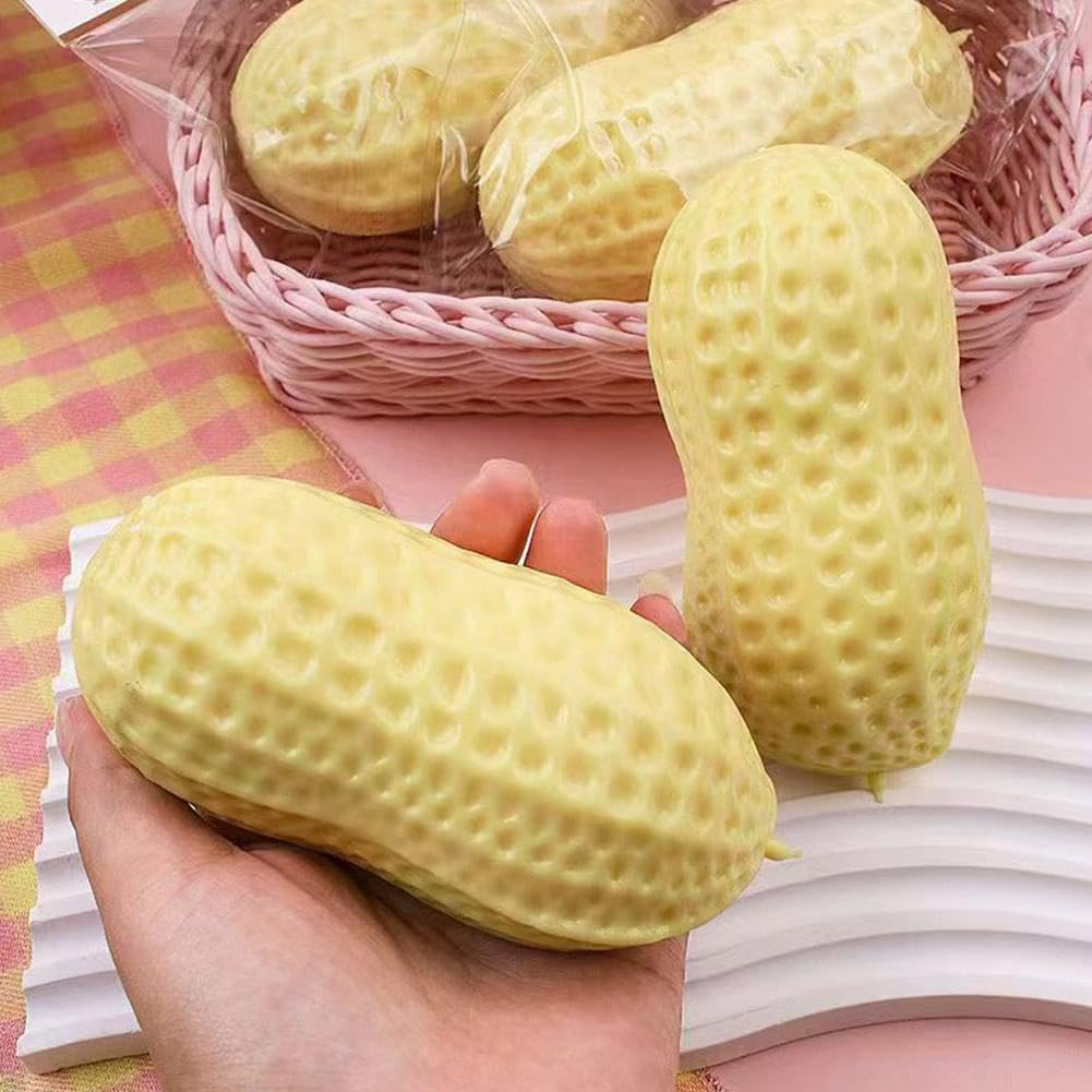 1pc Peanut , Zero Bounce Back Sensory Squeeze, Soft Squishy Stress Relief, Shapeable Senso