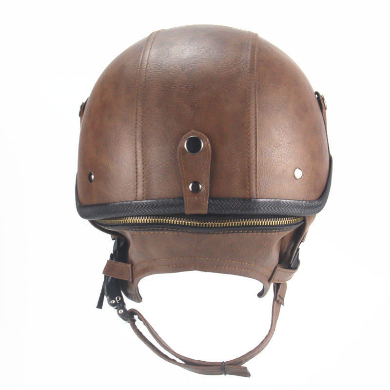 Rétro Casque personnalisé demi pédale moto American Cruise Casque en cuir fait main