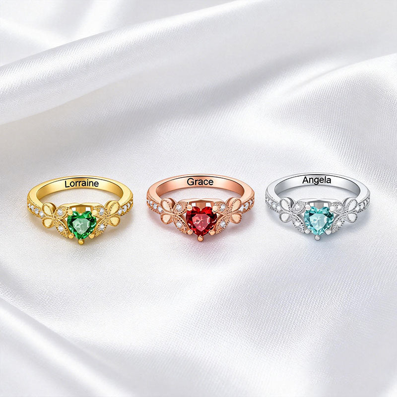 Butterfly Zircon Anneau sur mesure Love Birthstone