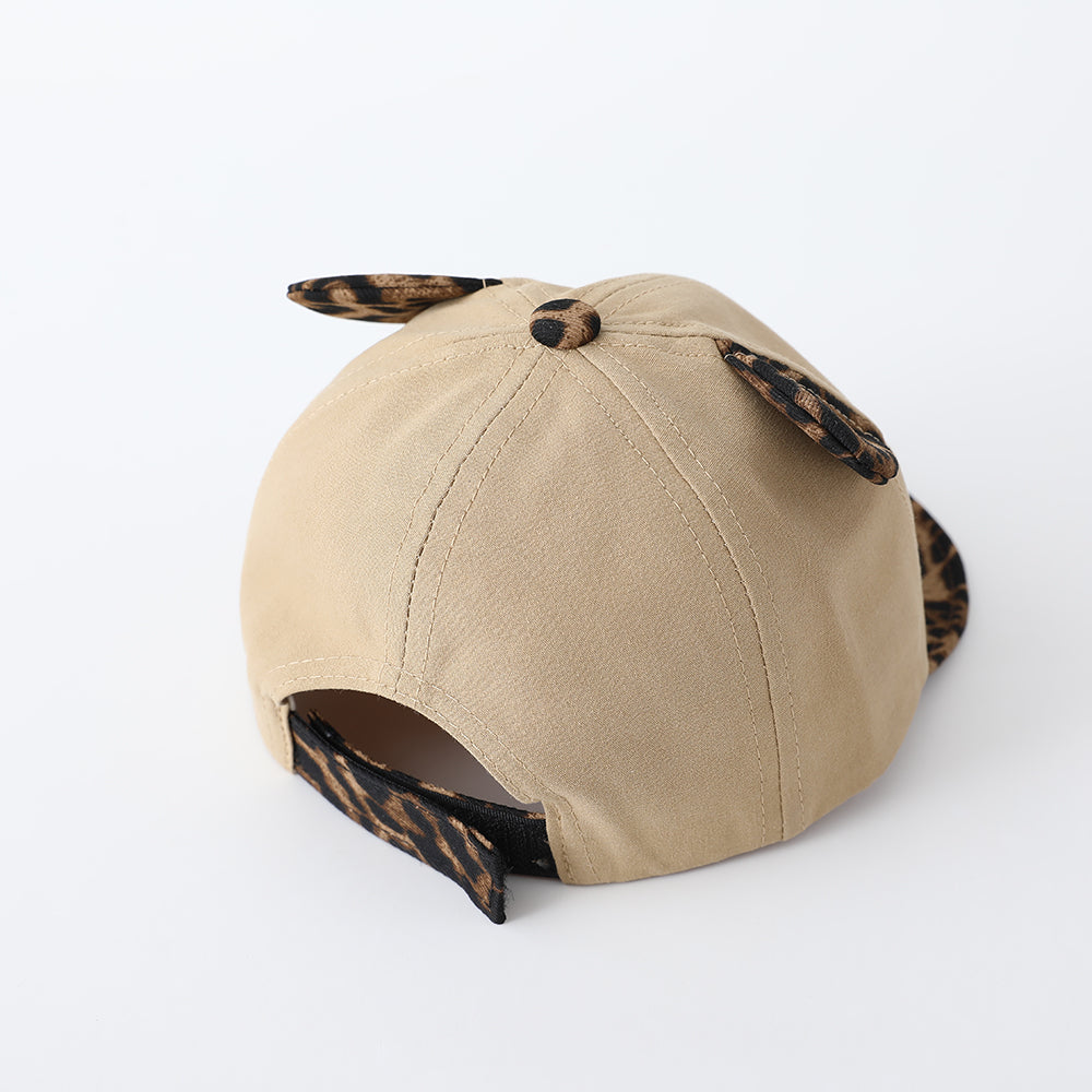 Le Patchwork Leopard Imprimer Cartoon Brimmed Cat-ear réglable Mignon Casual Cap de baseball est