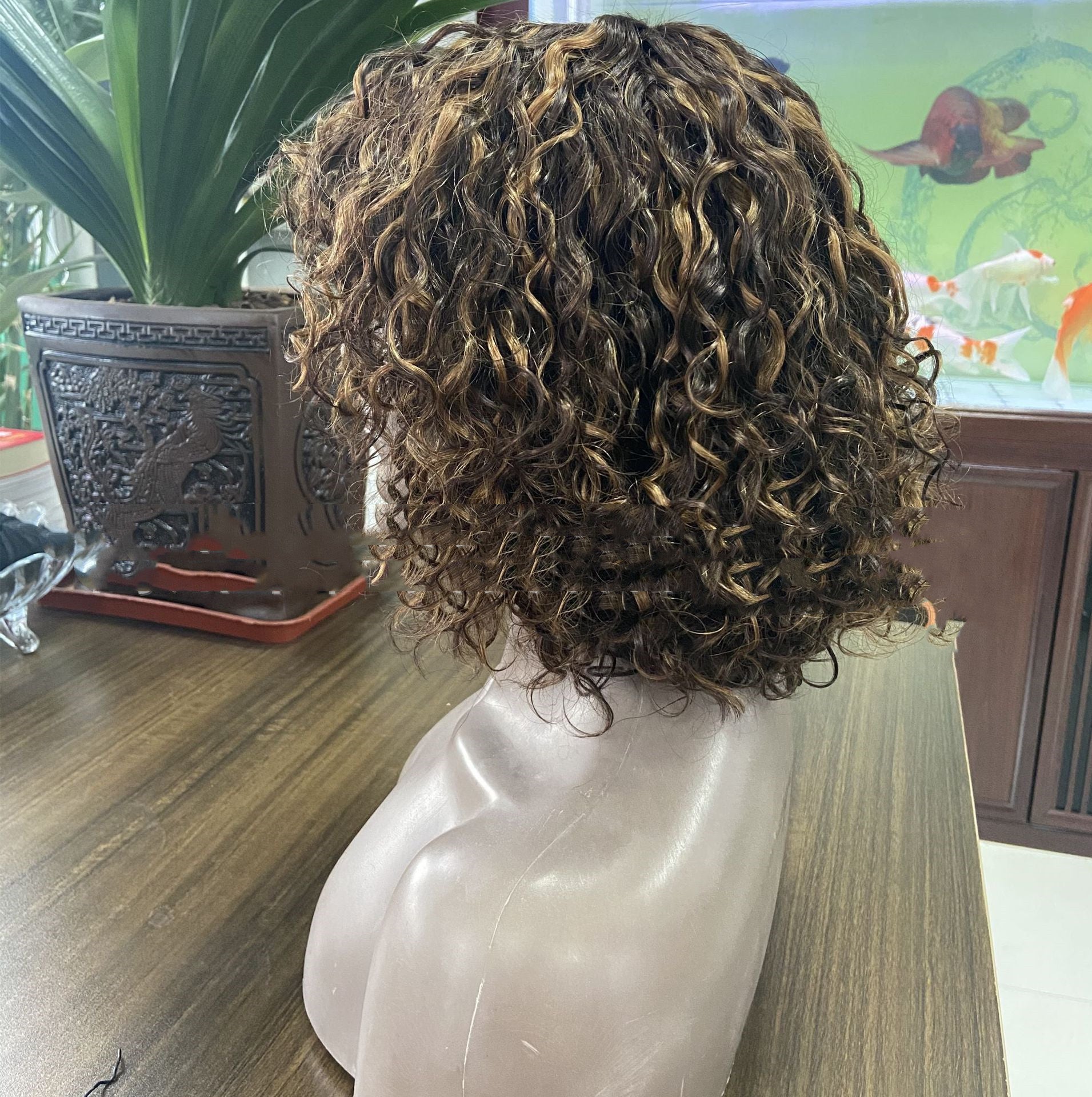 Cheveux humains Mécanisme complet Bob Headgear