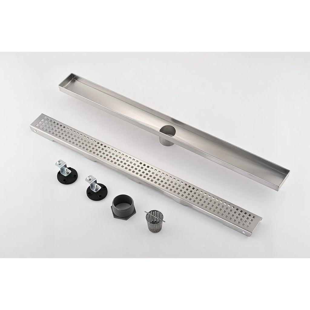 Drain de douche linéaire 36 pouces avec grille rectangulaire amovible
