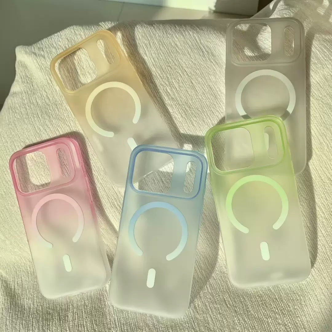 Gradient Mist de glace givré Aspirateur magnétique boîtier de téléphone PC ultra-mince résistant à la chute