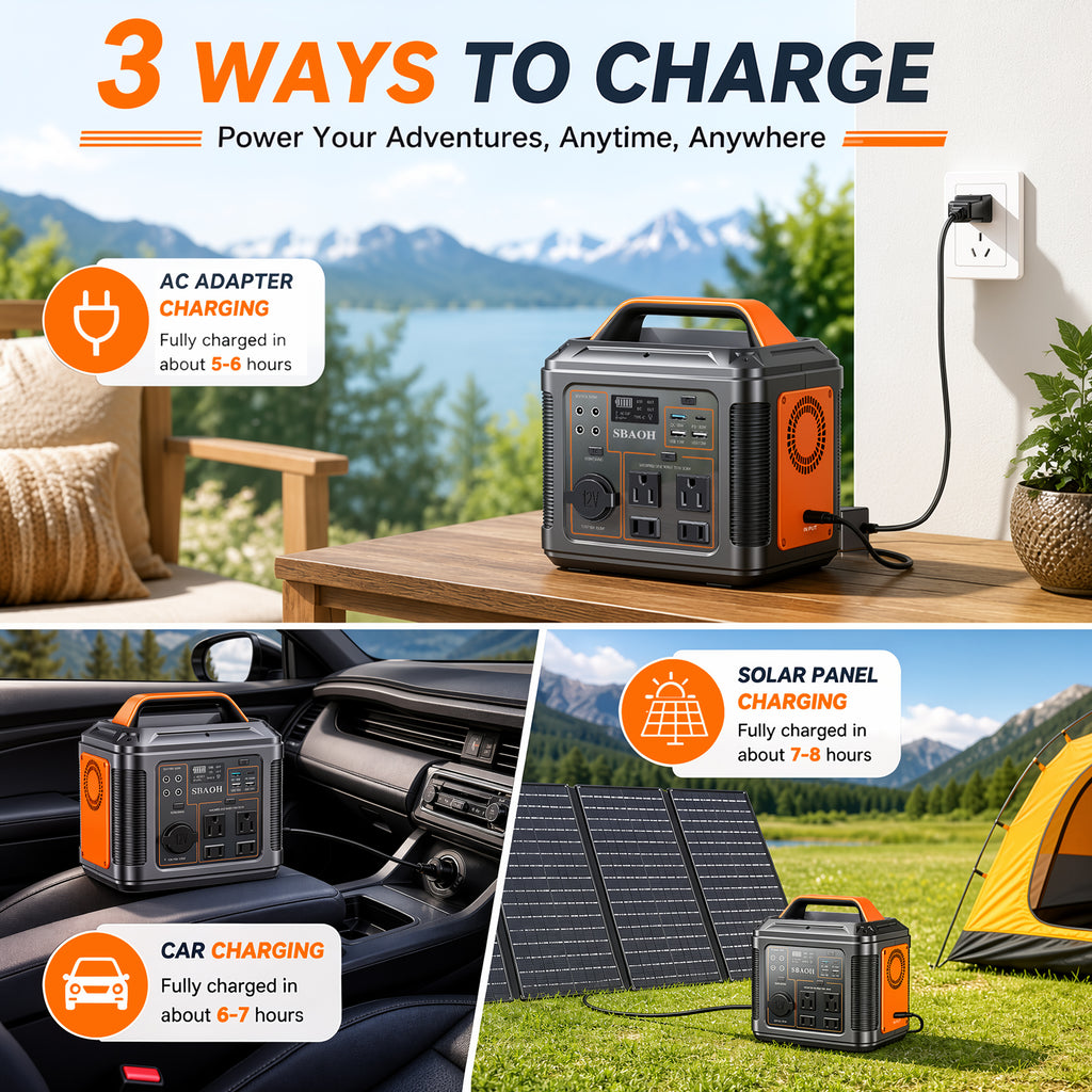 Centrale électrique portable Sbaoh 300W 296Wh 80000mAh générateur solaire avec charge rapide PD100W