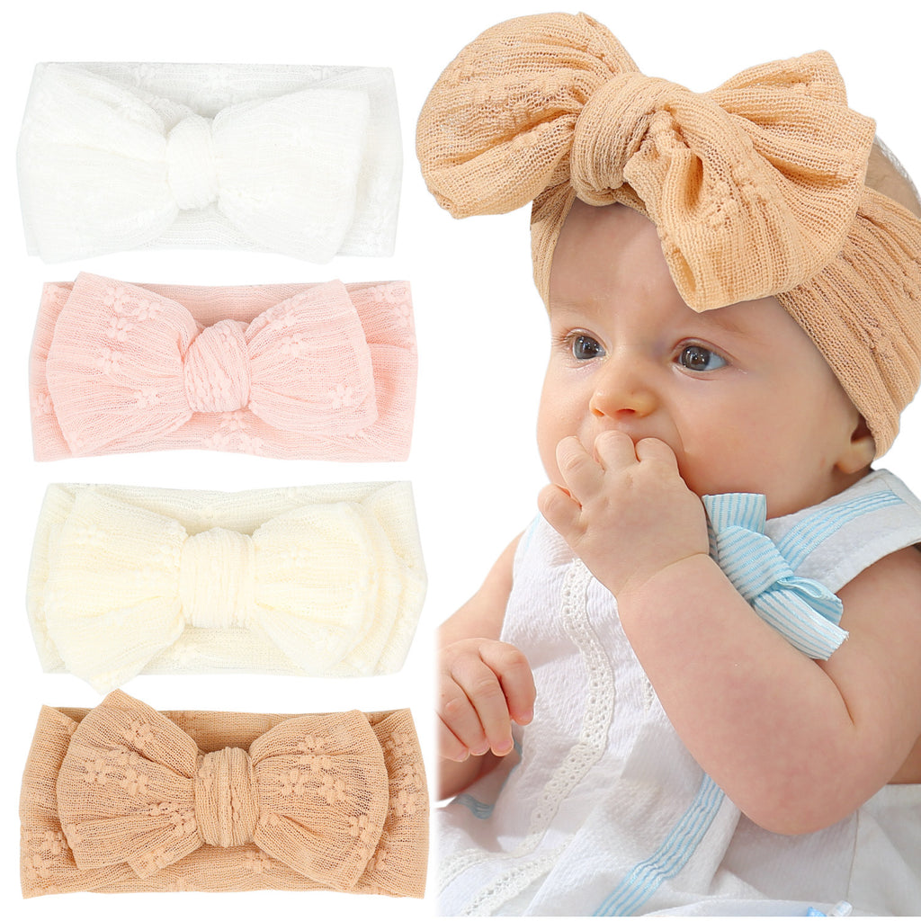Bande de cheveux bébé Polyester double couche Bow