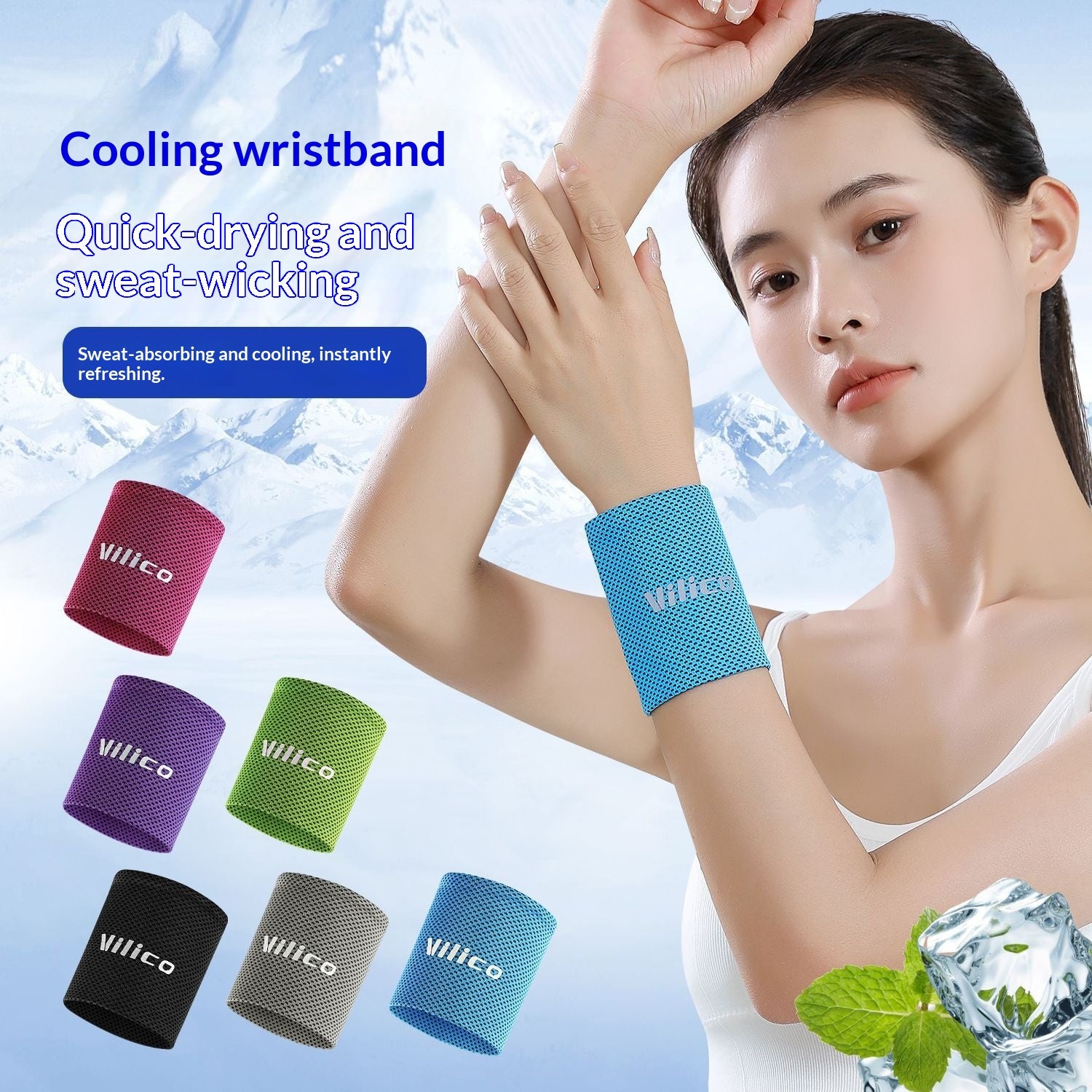 Sweat-absorbant Refroidissement Non-dérapant Breathable Sweat-wiping Wristband