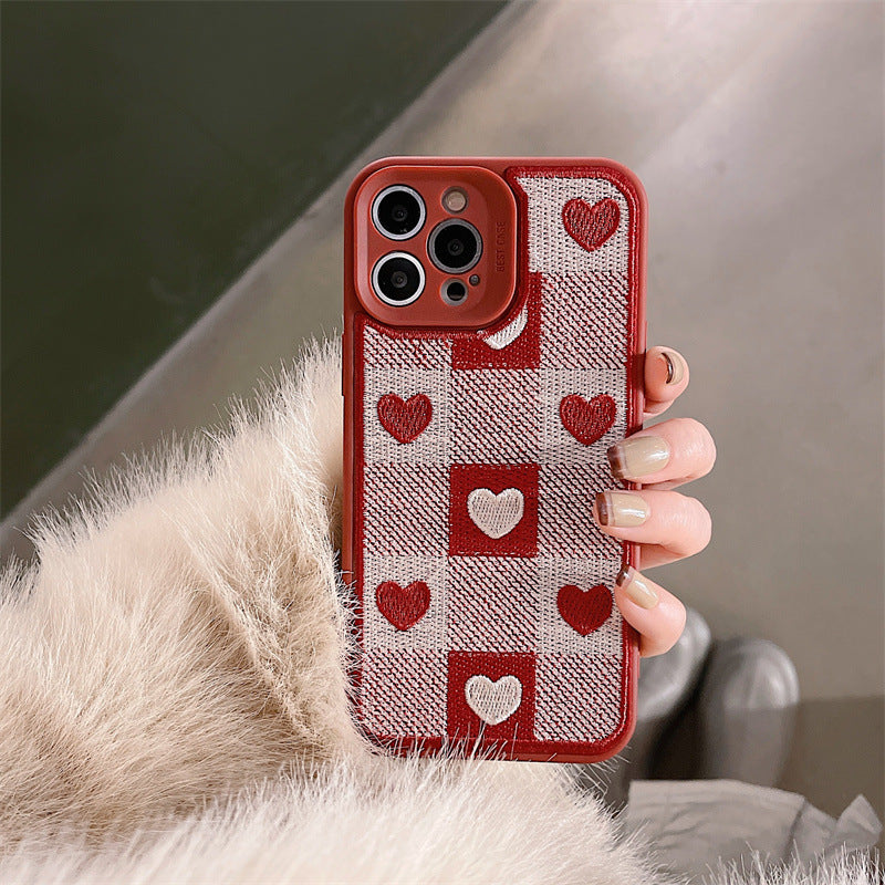 Chessboard Grille Love Brodery Coque téléphonique