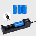 4 Pack 1300 MAh 16340 RCR123A Chargeur de batterie USB rechargeable 3.7 V Ion