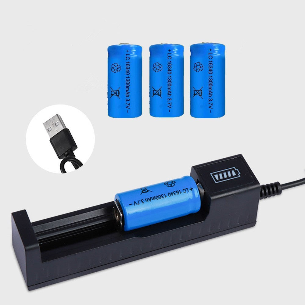 4 Pack 1300 MAh 16340 RCR123A Chargeur de batterie USB rechargeable 3.7 V Ion