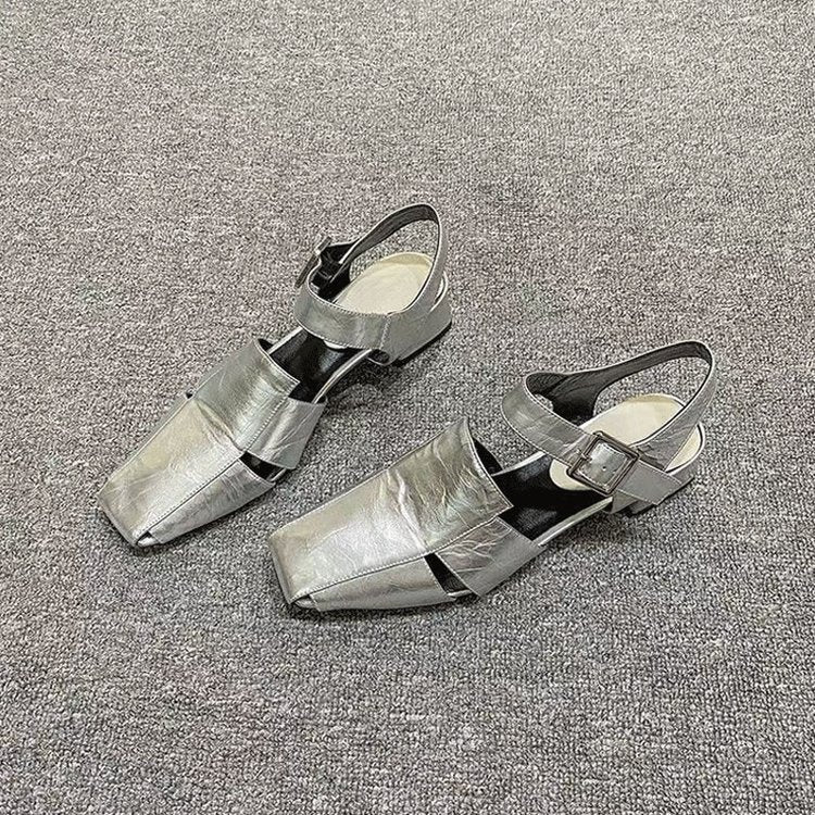Vieille orteil carré Mary Janes avec sangle arrière