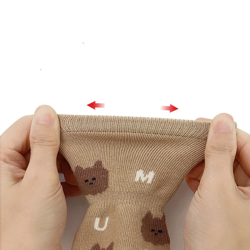 Chaussettes de sol en caoutchouc non glissées pour enfants mi-calf mignon caricature
