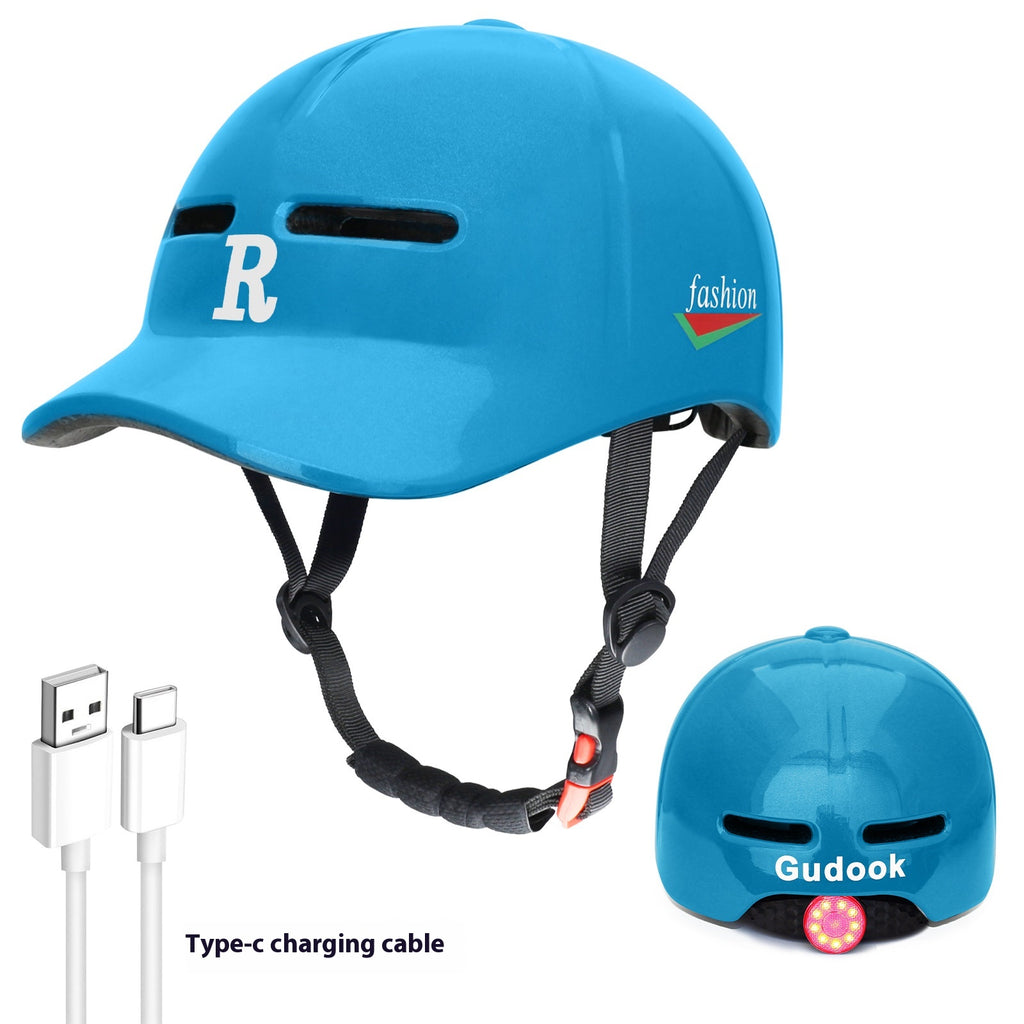Duck Tongue Integrated Bicycle Helmet Warning Light