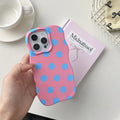 Coque de téléphone à point Polka de couleur brune avec film Wavy