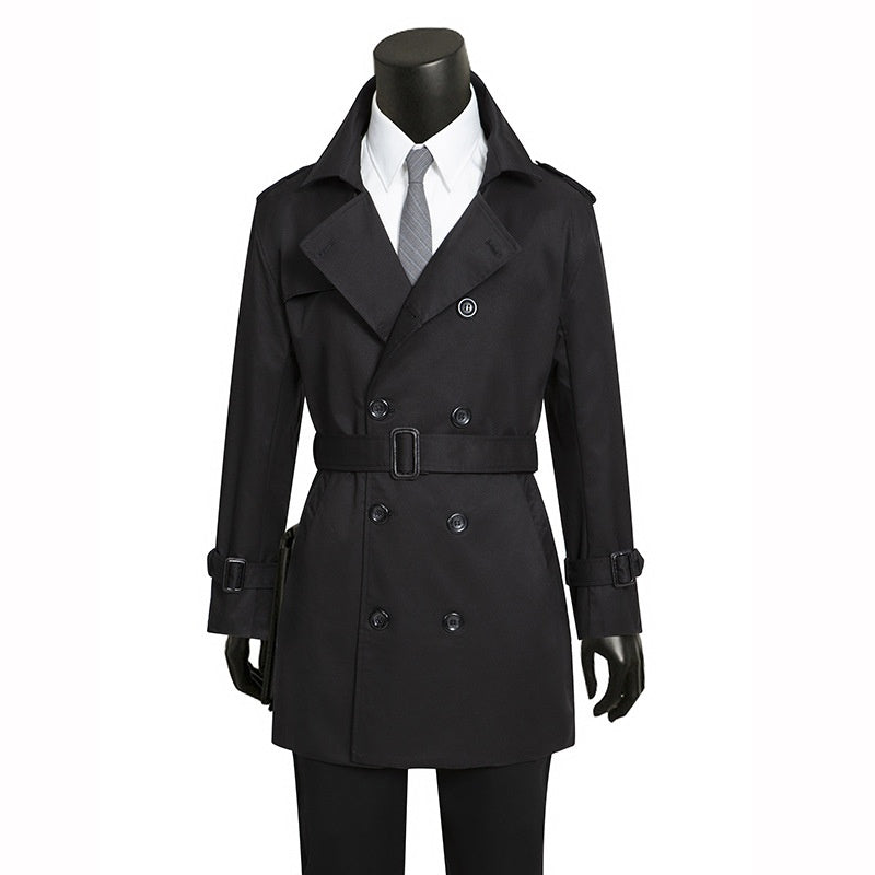 Trench Coat Slim-Fit Plus-Tize Anglais Style Hommes porter pour printemps et automne affaires Casu
