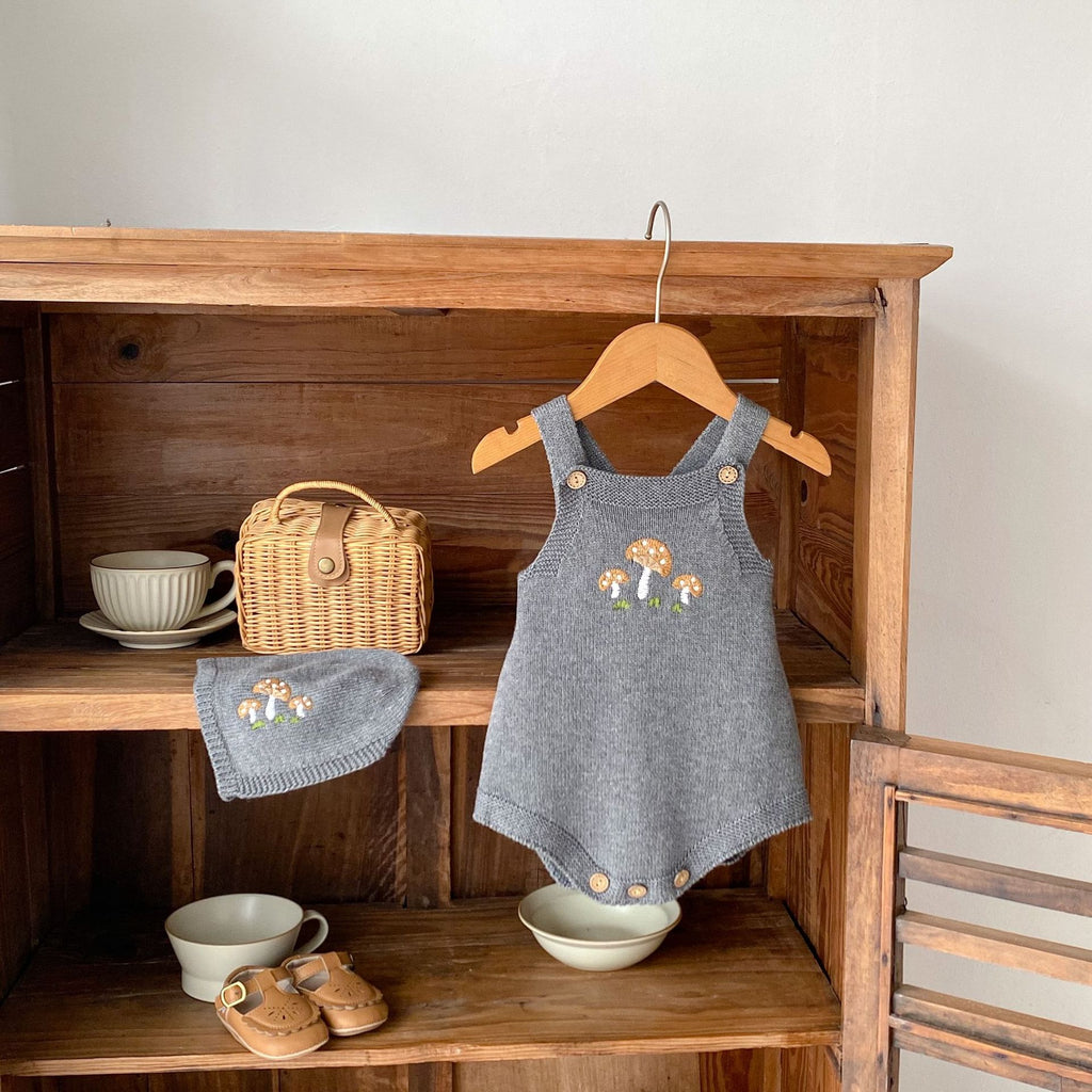 Bébé Garçons et Filles Champignon Brodé Chapeau brodé Romper