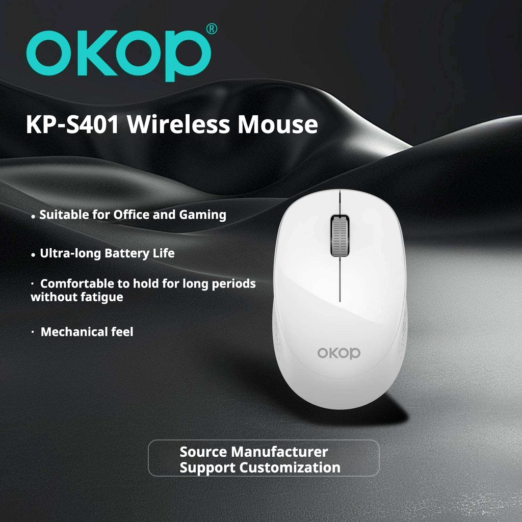 S401 Souris sans fil Silent Portable 2.4G Souris pour ordinateur portable de bureau pour l'utilisation de bureau de jeux Long B