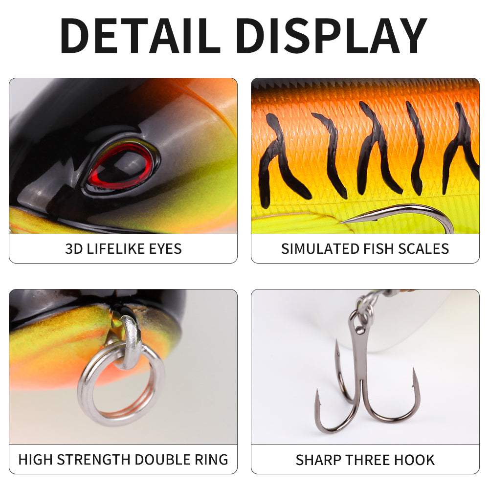 10pcs 1set 13g 10cm Lure de pêche Premium Kit Bass Trout Baits avec la queue d'hélice durable