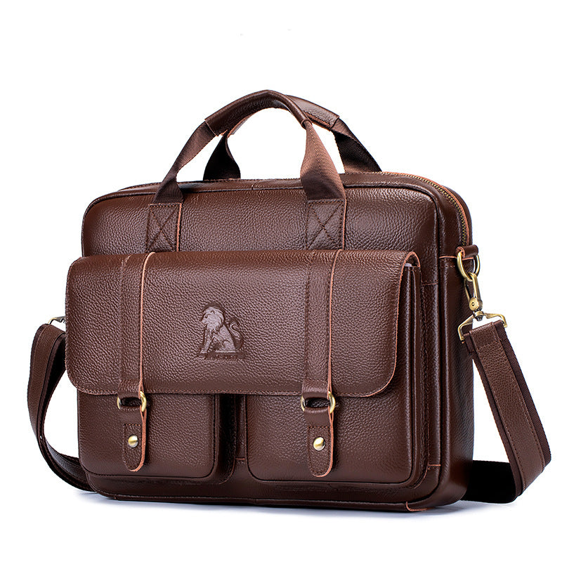 Sac à main Cowhide hommes affaires grande capacité