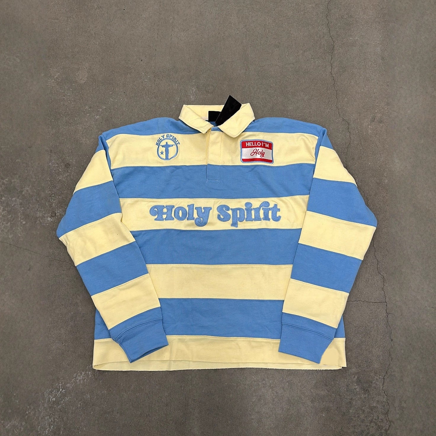 T-shirt rayé rétro avec haut de broderie lettre