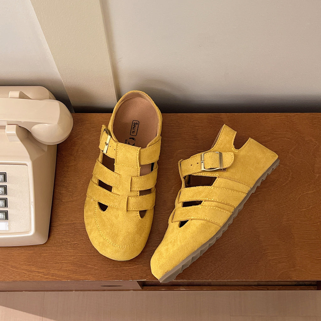 Été Versatile Soft Sole Respirant Hollow Out orteil fermé Invisible Wedge Sandales romaines