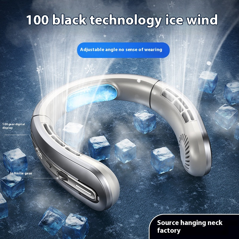 Affichage numérique Fan de collier suspendu Étudiant Sports de plein air Portable Usb Mini