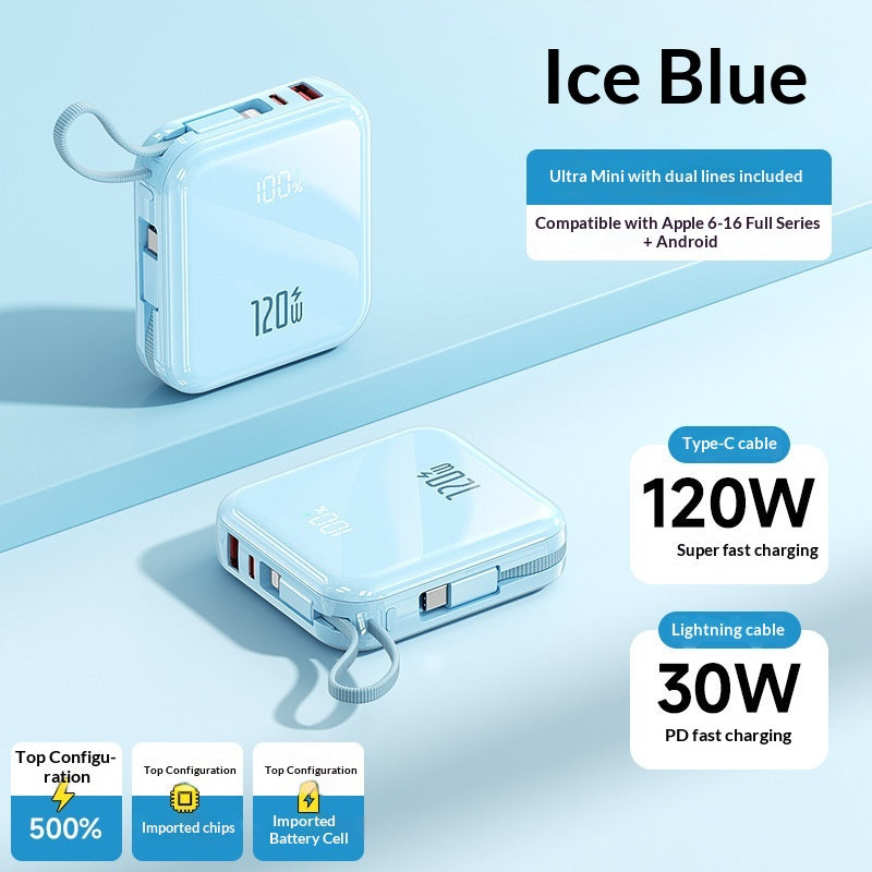 120W Super charge rapide 20000mAh Mini banque de puissance de haute capacité