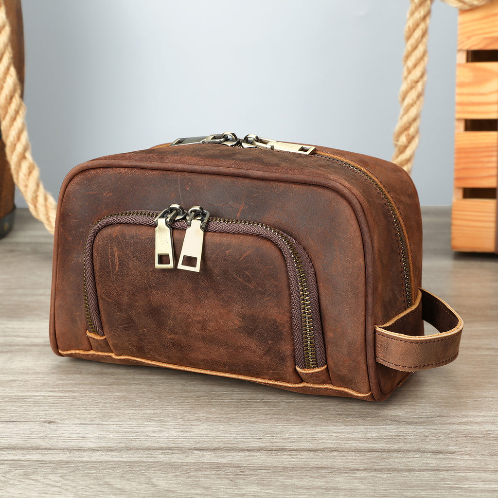Crazy Horse Leather Retro Neutre Sac à main multifonctionnel