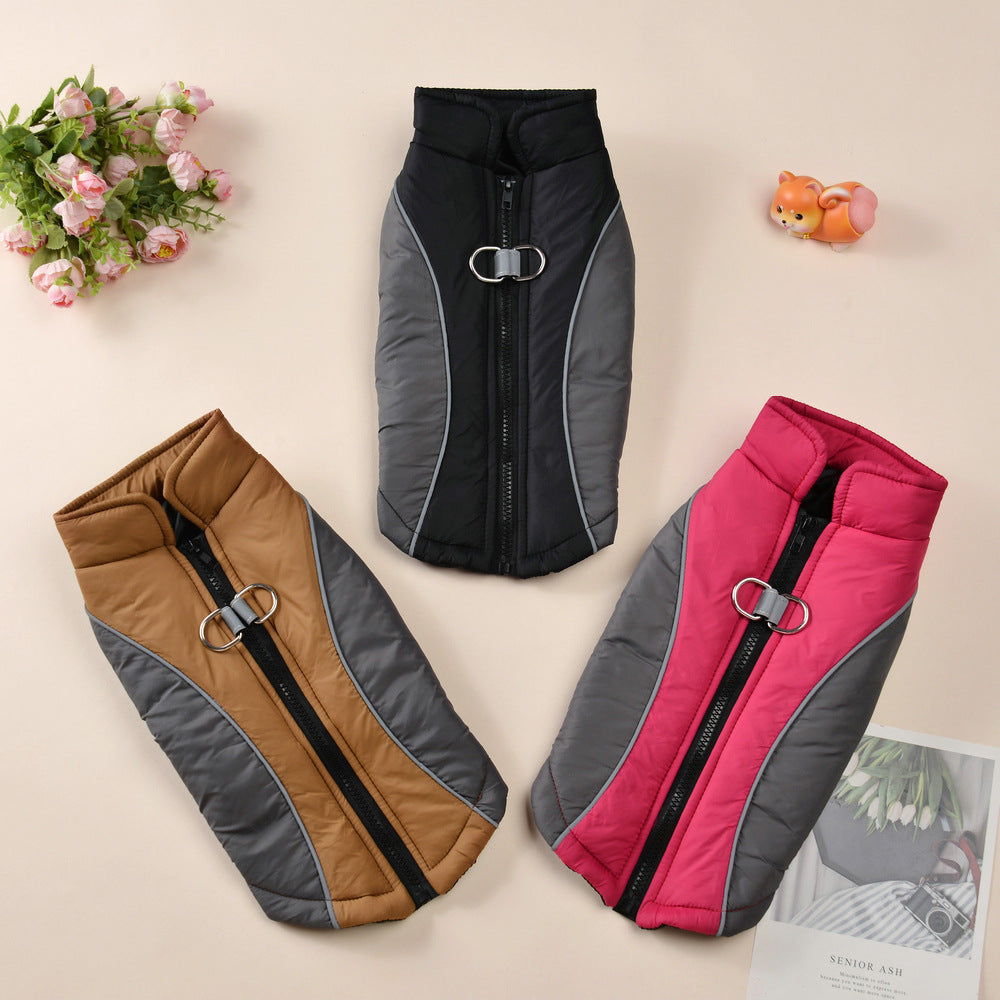 Vêtements pour animaux de compagnie Manteaux réfléchissants Automne et vêtements d'hiver Contraste couleur Traitage de la coquille Épais
