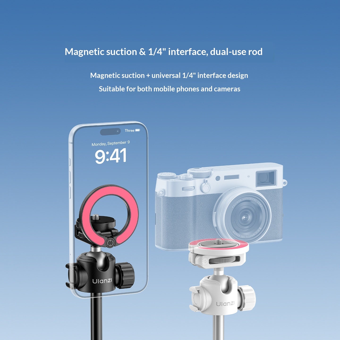 Stick de selfie universel magnétique deux en un
