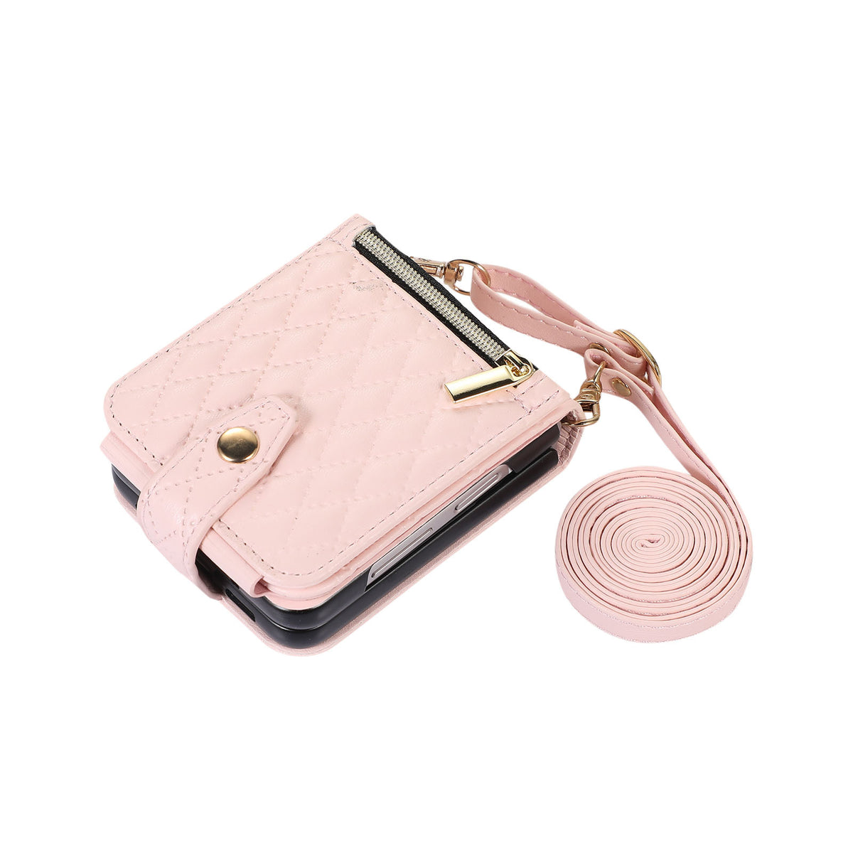 Étui en cuir plongeant sur une épaule couverture de téléphone zipper sac Flip