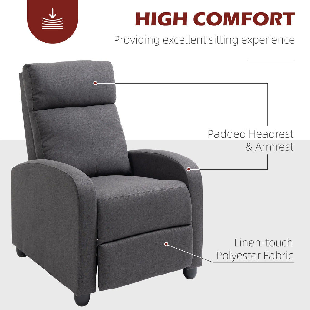 Fauteuil inclinateur en tissu Manuel Accueil Théâtre Siège Canapé inclinable simple chaise avec rembourré