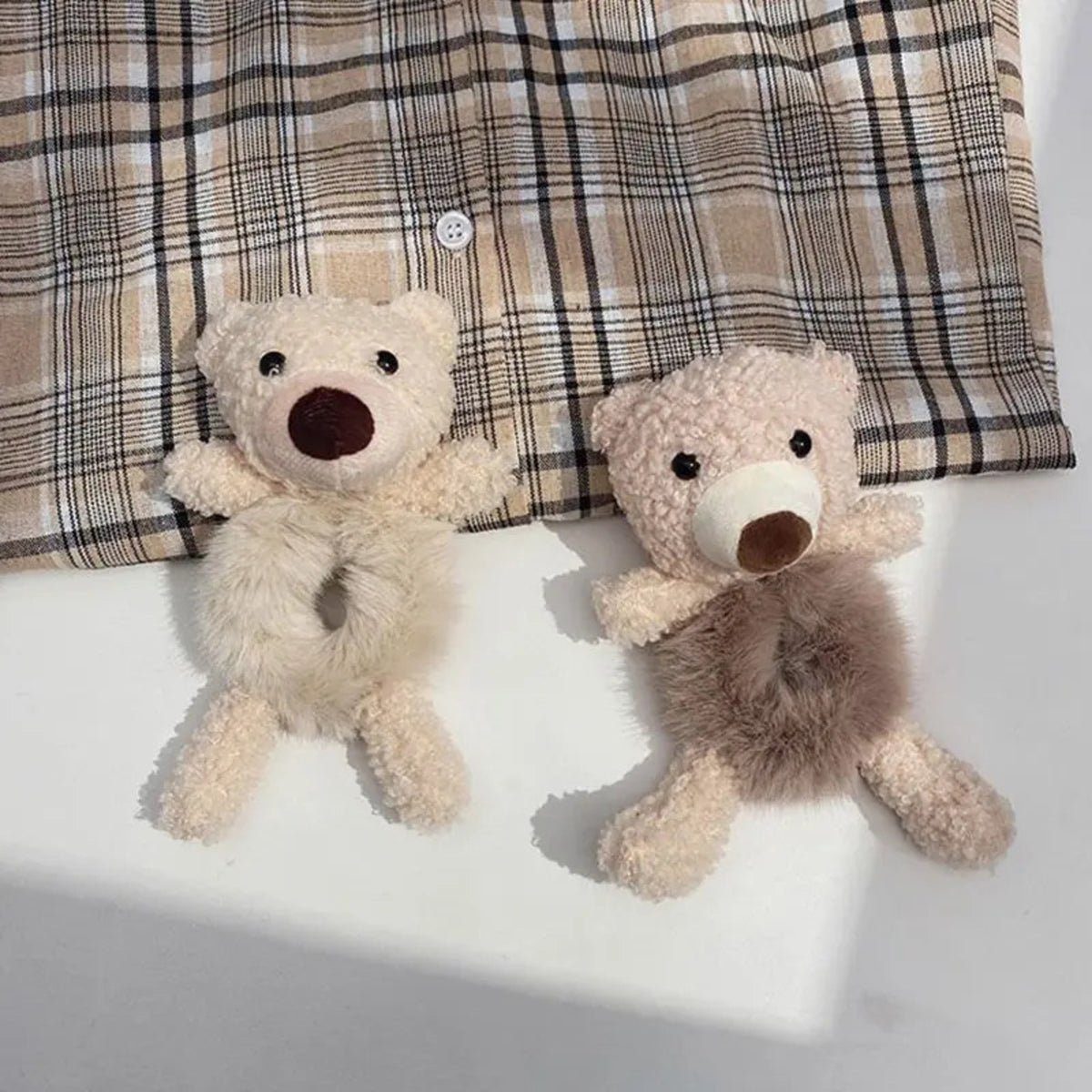 Filles Lovely Scrunchies Mignon ours bande de cheveux Lapin fourrure de cheveux corde doux chaud bande en caoutchouc pré