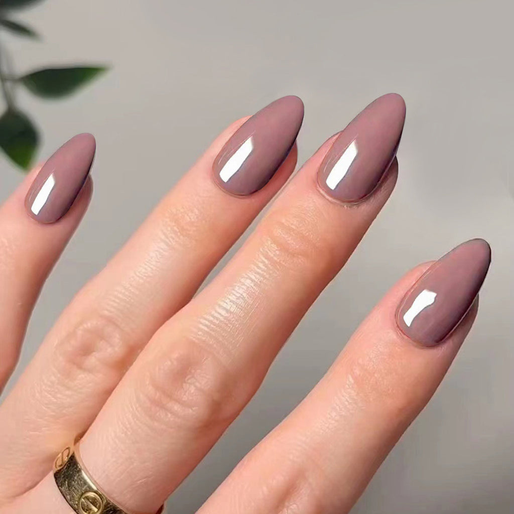 Femmes Solid-colore Glossy Artificial Nails