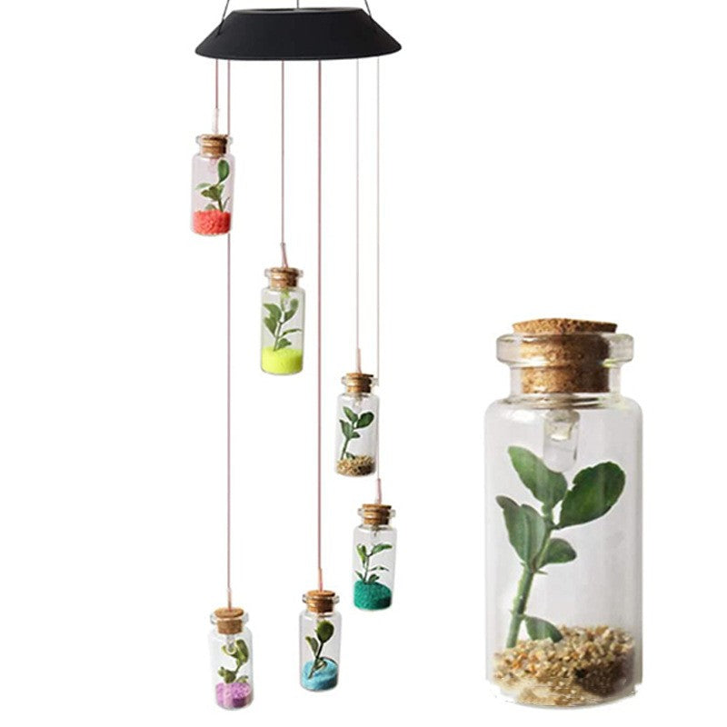Christmas Decoration Solar Wishing Bottle Wind Chime Gradual Change