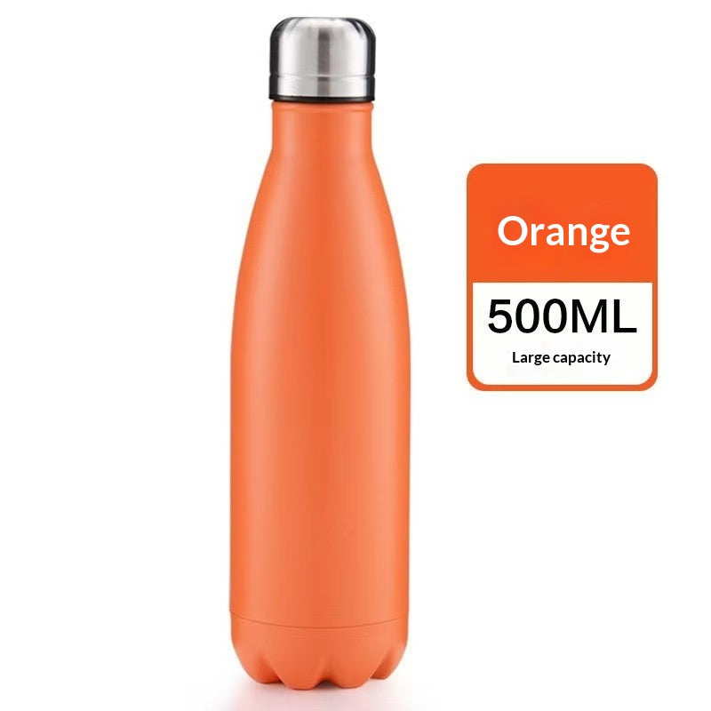 Bouteille d'eau isolée 17 oz Double paroi à vide en acier inoxydable Bouteille d'eau