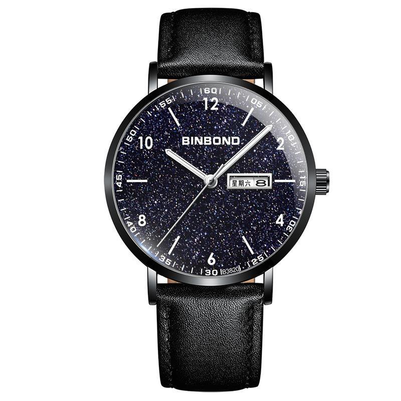 Ultra-mince Trendy Quartz Imperméable Starry Sky Montre électronique mécanique pour adolescents
