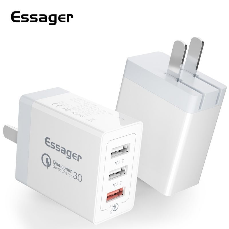 Chargeur de téléphone portable USB à trois ports 30WQC30